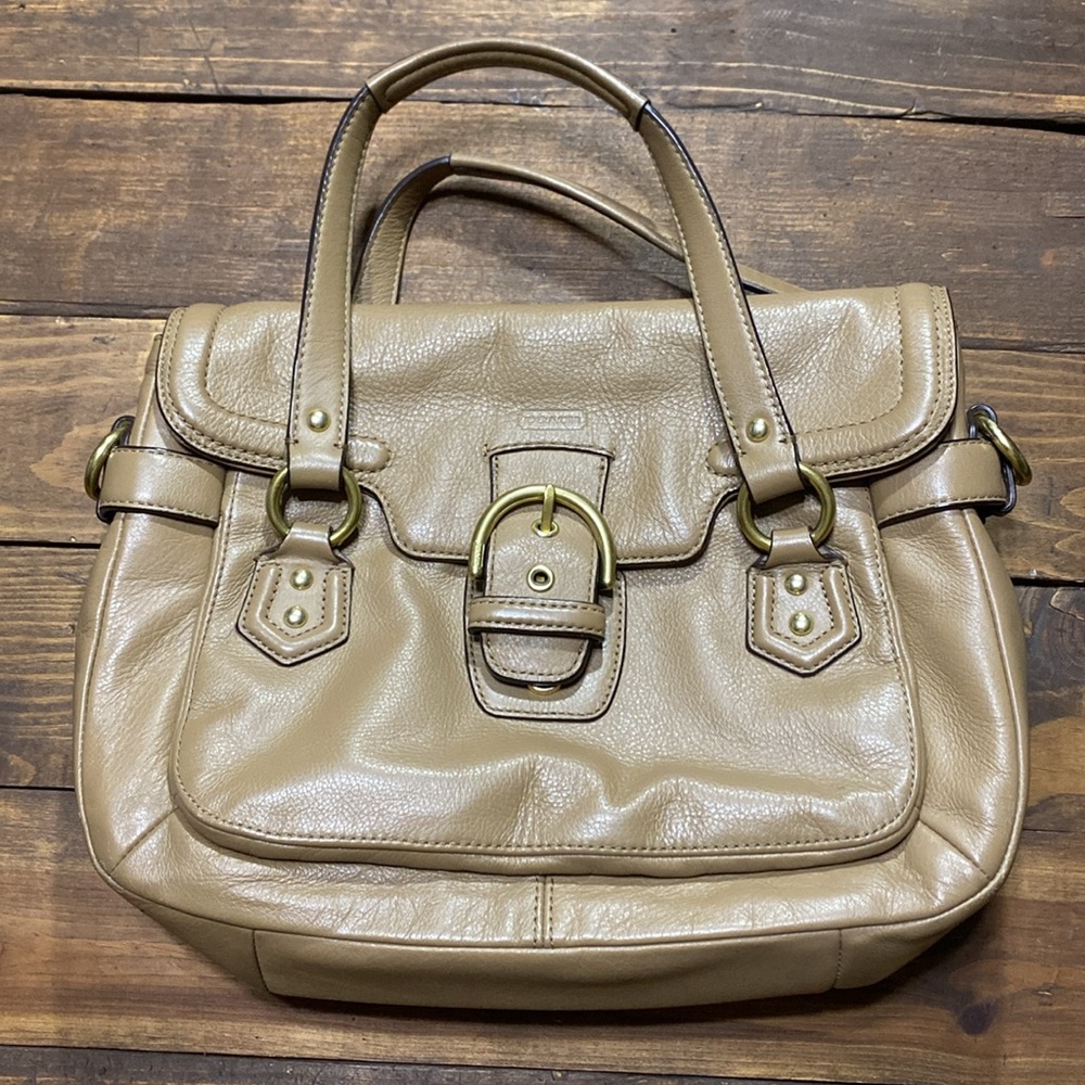 Coach Genuine Leather Macadamia Walnut Women's Hobo Tote in great condition